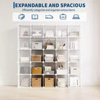 Organisateur de rangement 12 cubes, étagère en PVC empilable à monter soi-même, unité polyvalente pour chambre/salon/bureau à domicile