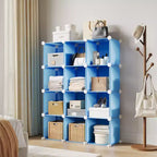 Organisateur de rangement 12 cubes, étagère en PVC empilable à monter soi-même, unité polyvalente pour chambre/salon/bureau à domicile