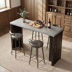 Table de bar rectangulaire moderne 55 en faux marbre, hauteur comptoir - Table de salle à manger haute pour cuisine et salon - Table de pub ou îlot de cuisine