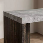 Table de bar rectangulaire moderne 55 en faux marbre, hauteur comptoir - Table de salle à manger haute pour cuisine et salon - Table de pub ou îlot de cuisine