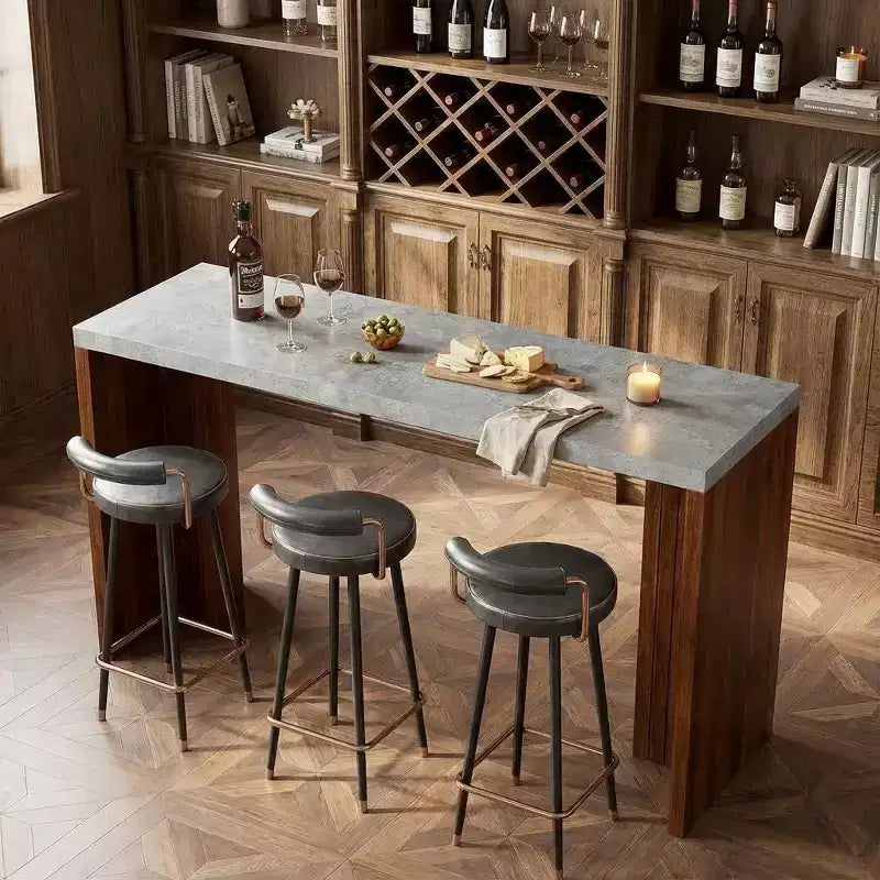 Table de bar rectangulaire moderne 55 en faux marbre, hauteur comptoir - Table de salle à manger haute pour cuisine et salon - Table de pub ou îlot de cuisine