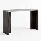 Table de bar rectangulaire moderne 55 en faux marbre, hauteur comptoir - Table de salle à manger haute pour cuisine et salon - Table de pub ou îlot de cuisine