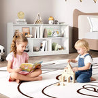 Meuble de rangement pour enfants en bois avec 5 sections, bibliothèque Montessori et organisateur de jouets pour crèche, salle de jeux, salle de classe et chambre à coucher