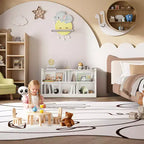 Meuble de rangement pour enfants en bois avec 5 sections, bibliothèque Montessori et organisateur de jouets pour crèche, salle de jeux, salle de classe et chambre à coucher
