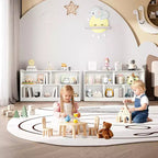 Meuble de rangement pour enfants en bois avec 5 sections, bibliothèque Montessori et organisateur de jouets pour crèche, salle de jeux, salle de classe et chambre à coucher