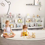 Meuble de rangement pour enfants en bois avec 5 sections, bibliothèque Montessori et organisateur de jouets pour crèche, salle de jeux, salle de classe et chambre à coucher