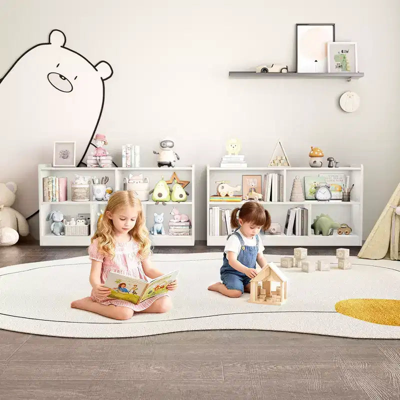 Meuble de rangement pour enfants en bois avec 5 sections, bibliothèque Montessori et organisateur de jouets pour crèche, salle de jeux, salle de classe et chambre à coucher