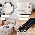 Anabei Modular Washable 3-Seater U-Sectional Sofa | Deluxe+ Seat & Cloud Pillow