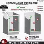 Rev-A-Shelf Étagère de rangement escamotable robuste 24 po pour armoires hautes de cuisine/salle de bain, rangement à deux niveaux à montage mural, chrome, 5PD-24CRN