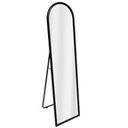 Miroir arqué Americanflat 15x59 avec support - Grand - Noir - Style de décoration d'intérieur haut de gamme - Verre incassable - Design moderne élégant - Moderne