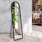 Miroir arqué Americanflat 15x59 avec support - Grand - Noir - Style de décoration d'intérieur haut de gamme - Verre incassable - Design moderne élégant - Moderne