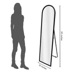 Miroir arqué Americanflat 15x59 avec support - Grand - Noir - Style de décoration d'intérieur haut de gamme - Verre incassable - Design moderne élégant - Moderne
