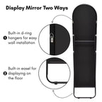 Miroir arqué Americanflat 15x59 avec support - Grand - Noir - Style de décoration d'intérieur haut de gamme - Verre incassable - Design moderne élégant - Moderne
