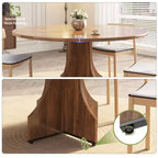 Contemporary Round Dining Table  47 Inch Black Wood Table for 4-6, Storage Shelf, Adjustable Feet, Sturdy & Easy to Clean, for Kitchen or Apartment