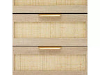 Lot de 2 tables de chevet bohèmes en rotin, tables d'appoint de style ferme avec 3 tiroirs de rangement naturels et pieds en bois, tables d'appoint modernes pour chambre et salon