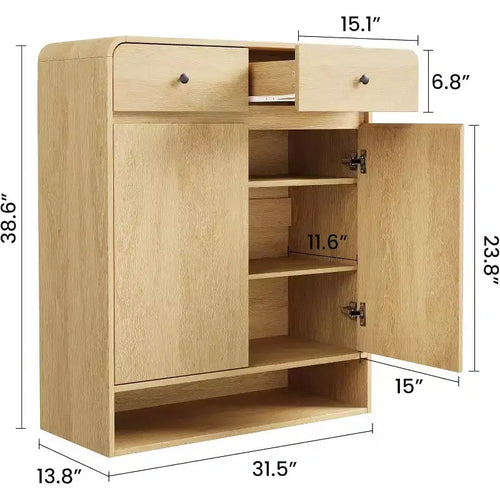 Meuble de rangement à chaussures de 80 cm, 2 portes, 2 tiroirs, organisateur autoportant pour entrée, pour couloir, salon