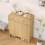 Meuble de rangement à chaussures de 80 cm, 2 portes, 2 tiroirs, organisateur autoportant pour entrée, pour couloir, salon