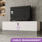 Meuble TV moderne ATJafurn pour téléviseurs de 65/70/75/85 pouces, meuble TV en bois avec rangement et tiroirs pour salon