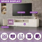 Meuble TV moderne ATJafurn pour téléviseurs de 65/70/75/85 pouces, meuble TV en bois avec rangement et tiroirs pour salon