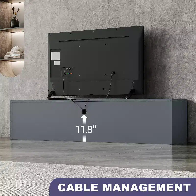 Meuble TV moderne ATJafurn pour téléviseurs de 65/70/75/85 pouces, meuble TV en bois avec rangement et tiroirs pour salon