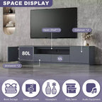 Meuble TV moderne ATJafurn pour téléviseurs de 65/70/75/85 pouces, meuble TV en bois avec rangement et tiroirs pour salon