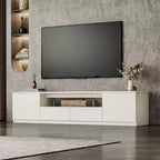 Meuble TV moderne ATJafurn pour téléviseurs de 65/70/75/85 pouces, meuble TV en bois avec rangement et tiroirs pour salon
