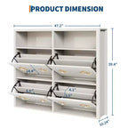 Flip Drawer Shoe Cabinet, Large Capacity Shoe Storage Organizer with Hidden Compartments, Narrow Tipping Bucket Shoe Rack for Entryway Hallway