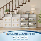 Flip Drawer Shoe Cabinet, Large Capacity Shoe Storage Organizer with Hidden Compartments, Narrow Tipping Bucket Shoe Rack for Entryway Hallway