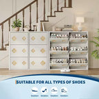 Flip Drawer Shoe Cabinet, Large Capacity Shoe Storage Organizer with Hidden Compartments, Narrow Tipping Bucket Shoe Rack for Entryway Hallway