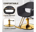 Karl Home Eye-catching Rhombus Stitch Pattern Extra Wide Seat Hair Stylist Salon Chair