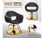 Karl Home Eye-catching Rhombus Stitch Pattern Extra Wide Seat Hair Stylist Salon Chair