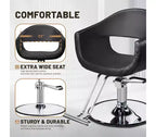 Karl Home Eye-catching Rhombus Stitch Pattern Extra Wide Seat Hair Stylist Salon Chair