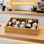 Support à dosettes de café en bois pour comptoir, organiseur de dosettes K en bois naturel, peut contenir plus de 30 dosettes/sachets de thé, décoration de station de café peu encombrante