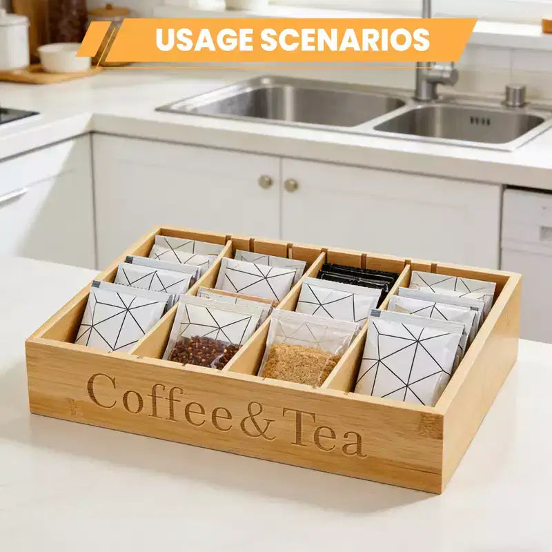 Support à dosettes de café en bois pour comptoir, organiseur de dosettes K en bois naturel, peut contenir plus de 30 dosettes/sachets de thé, décoration de station de café peu encombrante