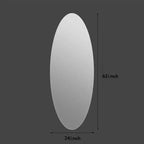 Miroir ovale pleine longueur Whisen 65 x 24, Miroir mural en verre argenté sans cuivre incassable pour entrée, chambre et salon