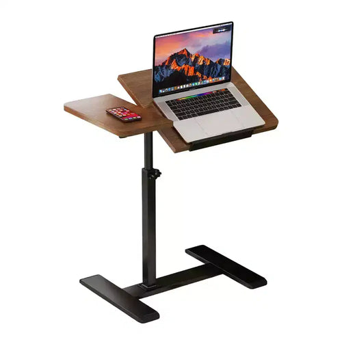 Adjustable Height Mobile Laptop Desk with Tilting Tabletop - Rolling Workstation & Computer Cart for Home Office & Classroom - Compact Design