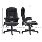 Fauteuil de bureau massant et chauffant à 6 points de vibration, Chaise de bureau massante à dossier haut en lin avec dossier inclinable