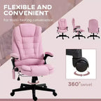 Fauteuil de bureau massant et chauffant à 6 points de vibration, Chaise de bureau massante à dossier haut en lin avec dossier inclinable