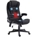 6 Point Vibrating Massage Office Chair with Heat, Linen High Back Massage Desk Chair with Reclining Backrest