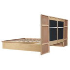 Cadre de lit plateforme moderne en bois Parker Christopher Knight Home avec tête de lit capitonnée et étagères de rangement latérales
