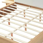 Cadre de lit plateforme moderne en bois Parker Christopher Knight Home avec tête de lit capitonnée et étagères de rangement latérales