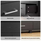 7 Drawers Dresser, Metal Handle, Wooden Dresser Organizer, for Living Room, Entryway
