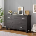 7 Drawers Dresser, Metal Handle, Wooden Dresser Organizer, for Living Room, Entryway