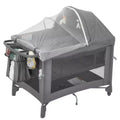 5-in-1 Multifunctional Baby Bassinet, Bedside Crib Sleeper, One-Push Setup, Diaper Changer, Mattress, Toy Bar & Insect Net for Baby