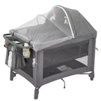5-in-1 Multifunctional Baby Bassinet, Bedside Crib Sleeper, One-Push Setup, Diaper Changer, Mattress, Toy Bar & Insect Net for Baby