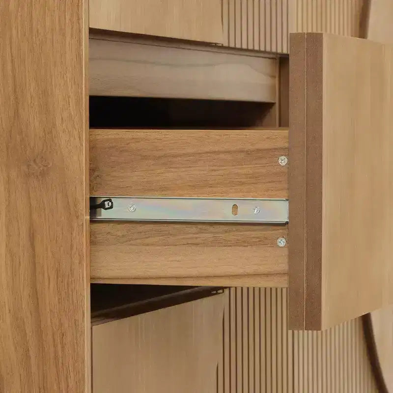 Commode moderne à 6 tiroirs Whisen avec panneau cannelé, coffre d'appoint pour chambre à coucher, armoire de rangement polyvalente