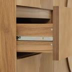 Commode moderne à 6 tiroirs Whisen avec panneau cannelé, coffre d'appoint pour chambre à coucher, armoire de rangement polyvalente