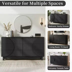 Commode moderne à 6 tiroirs Whisen avec panneau cannelé, coffre d'appoint pour chambre à coucher, armoire de rangement polyvalente