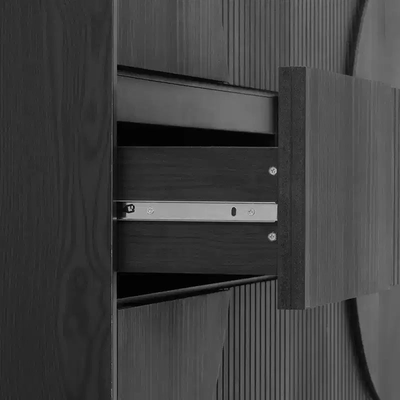 Commode moderne à 6 tiroirs Whisen avec panneau cannelé, coffre d'appoint pour chambre à coucher, armoire de rangement polyvalente