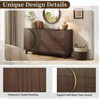 Commode moderne à 6 tiroirs Whisen avec panneau cannelé, coffre d'appoint pour chambre à coucher, armoire de rangement polyvalente